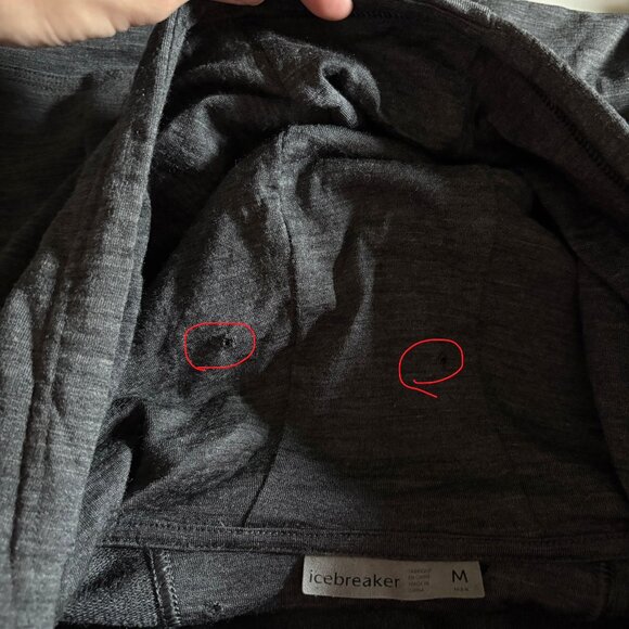 Icebreaker Merino Wool Blend Full Zip Hoodie Sweatshirt - Men's Size M - Gray - Picture 7 of 10